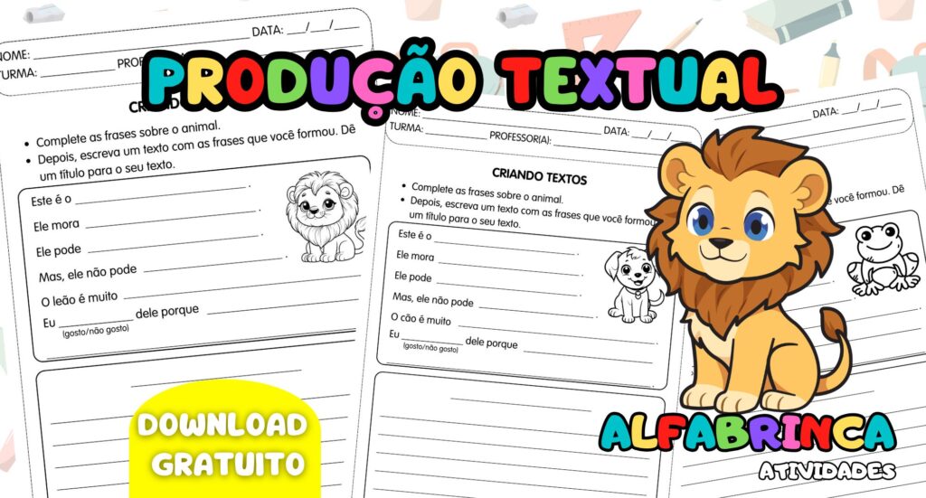 Fichas para produção textual - Tema: Animais