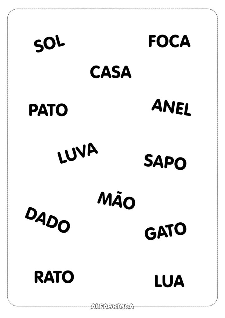 Detetive das palavras - Atividade para imprimir - Alfabrinca