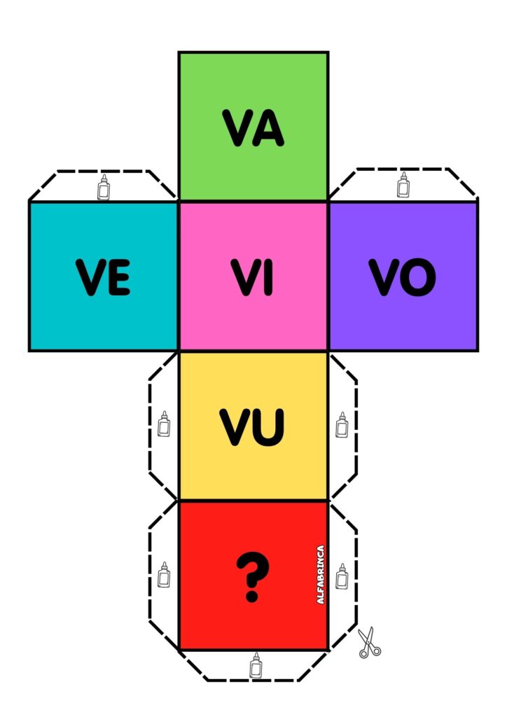 Família silábica V - Va Ve Vi Vo Vu - Atividades para imprimir
