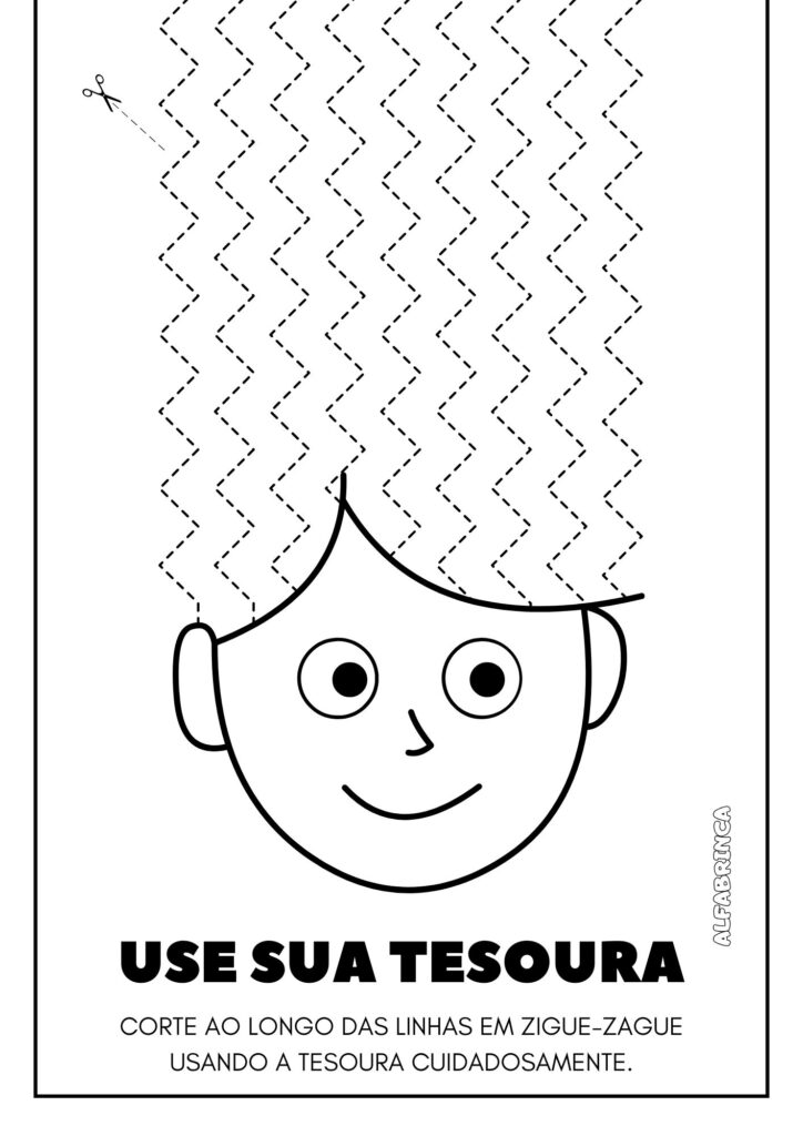 Grafomotricidade usar a tesoura - Cabelo Maluco