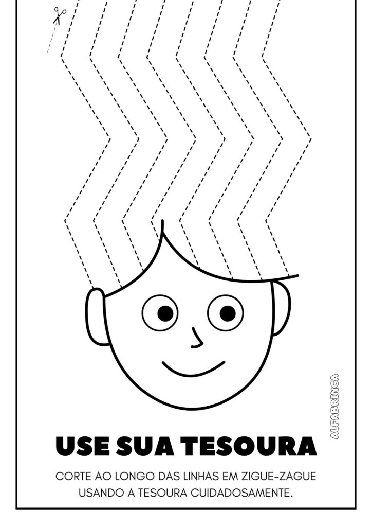 Grafomotricidade usar a tesoura - Cabelo Maluco