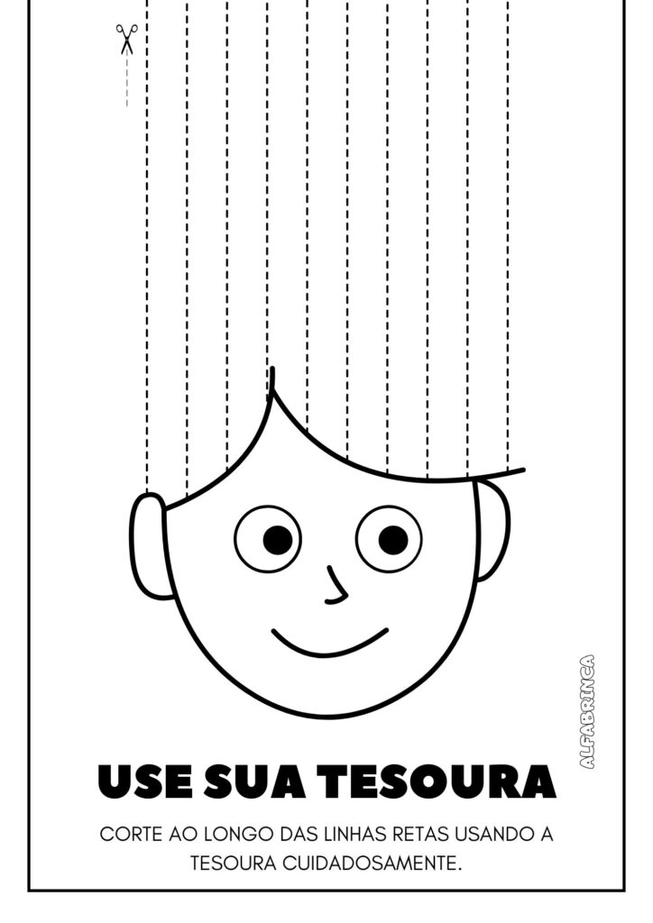 Grafomotricidade usar a tesoura - Cabelo Maluco