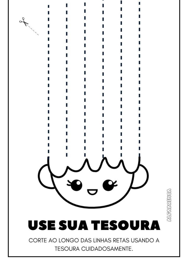 Grafomotricidade usar a tesoura - Cabelo Maluco