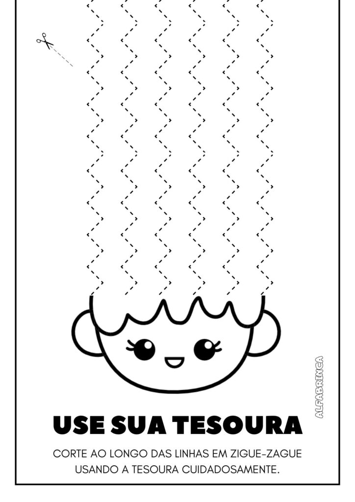 Grafomotricidade usar a tesoura - Cabelo Maluco