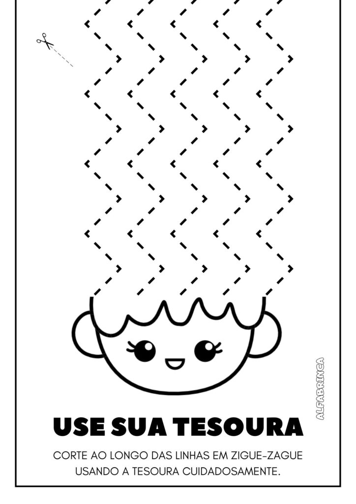 Grafomotricidade usar a tesoura - Cabelo Maluco