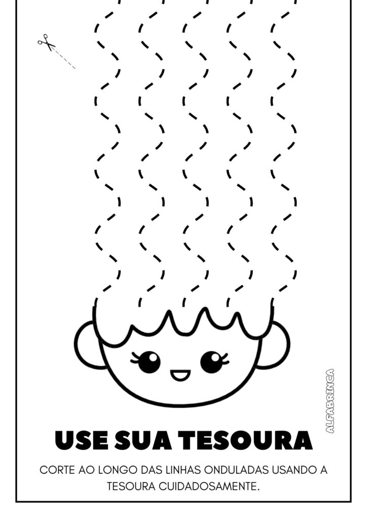 Grafomotricidade usar a tesoura - Cabelo Maluco