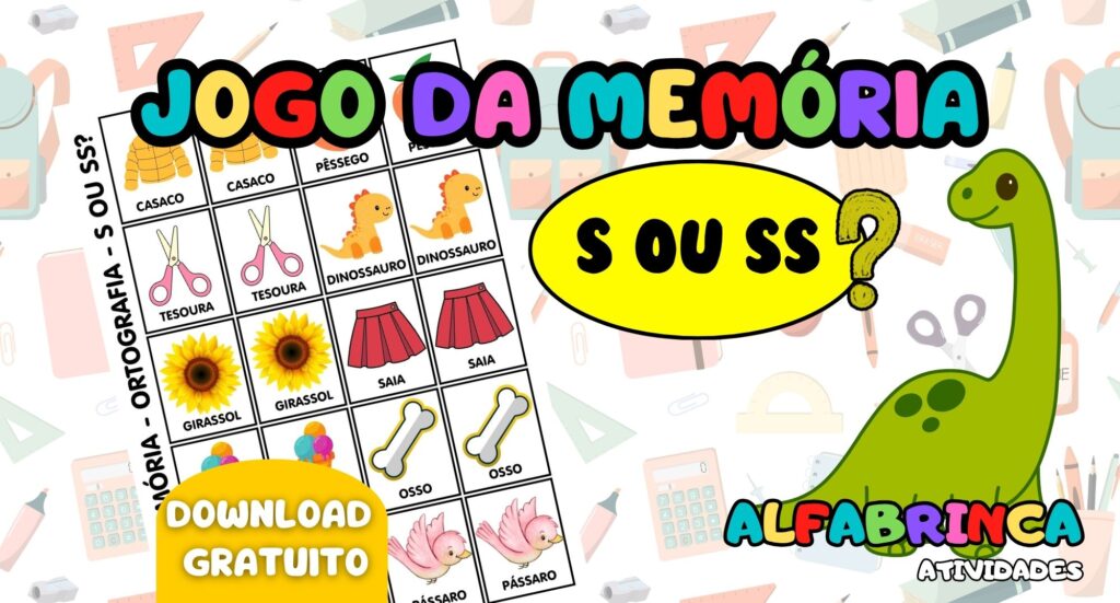 Jogo da Memória - S ou SS - Atividade pronta para imprimir