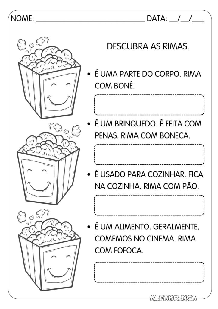 Rimas - Conjunto de atividades para imprimir