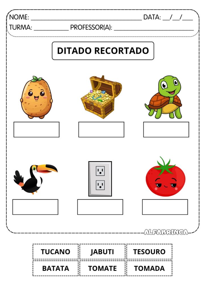 Família silábica Letra T - Ta Te Ti To Tu - Atividades prontas para imprimir