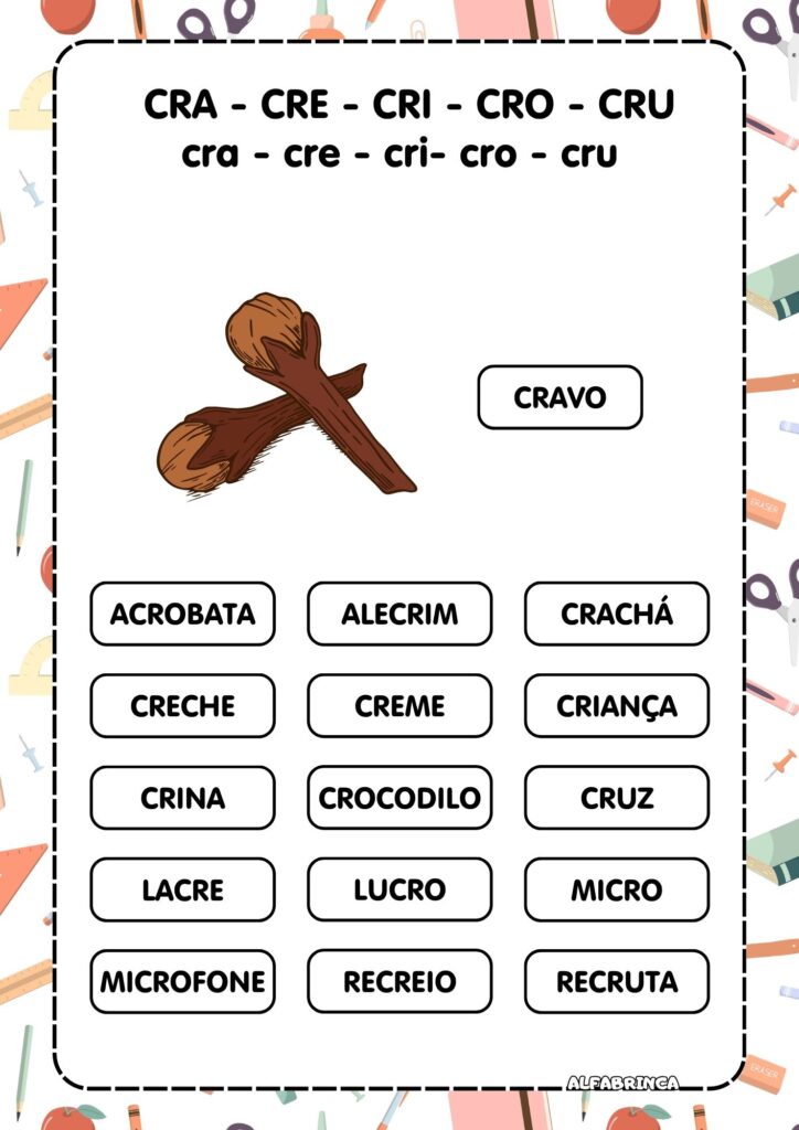 Atividades para trabalhar sílabas complexas CR - Prontas para imprimir - Download gratuito