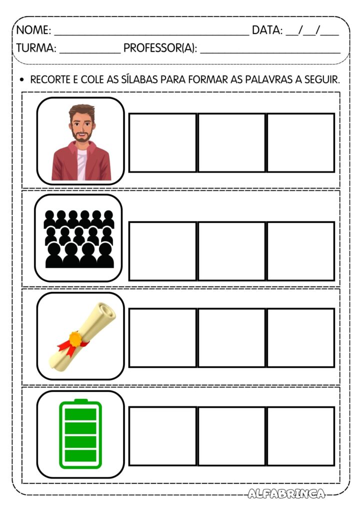 Sílabas complexas PL - Atividades para imprimir - Alfabetização