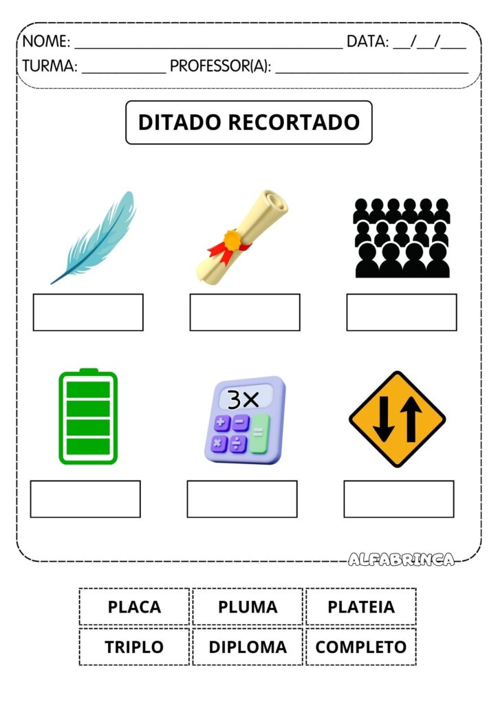 Sílabas complexas PL - Atividades para imprimir - Alfabetização