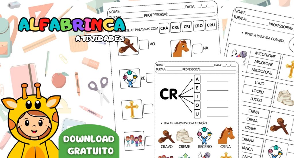 Atividades para trabalhar sílabas complexas CR - Prontas para imprimir - Download gratuito