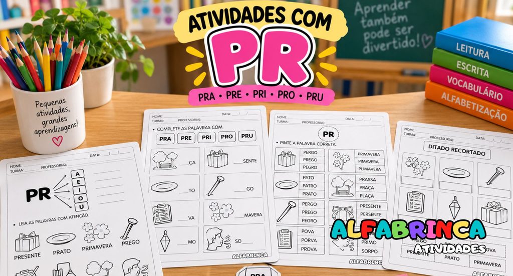 Atividades com PR para alfabetização com PRA, PRE, PRI, PRO e PRU para imprimir.