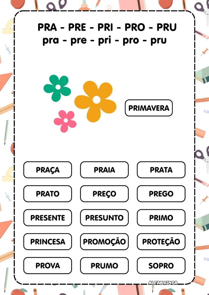 Atividades para trabalhar sílabas complexas - PR - Prontas para imprimir - Reforço escolar - Alfabetização infantil