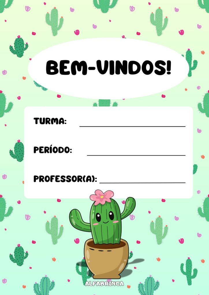 Decoração para sala de aula - Tema: Cactos - Alfabrinca