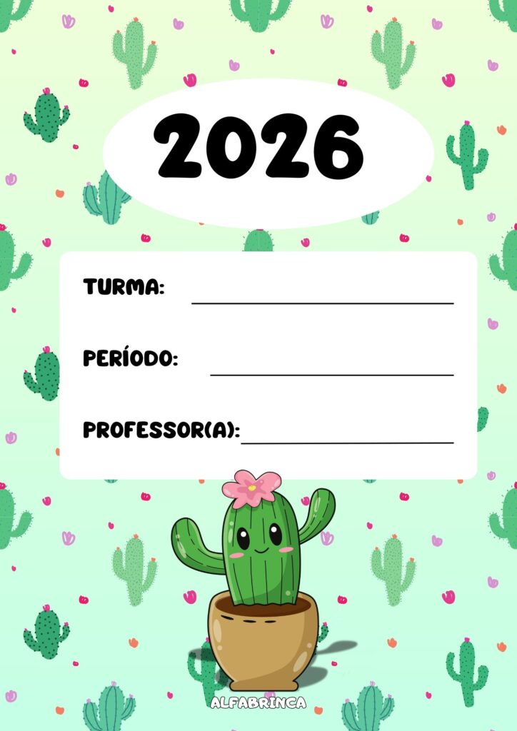 Decoração para sala de aula - Tema: Cactos - Alfabrinca