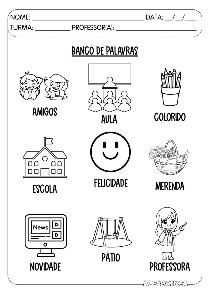 Sequência didática - Volta às Aulas - Alfabrinca