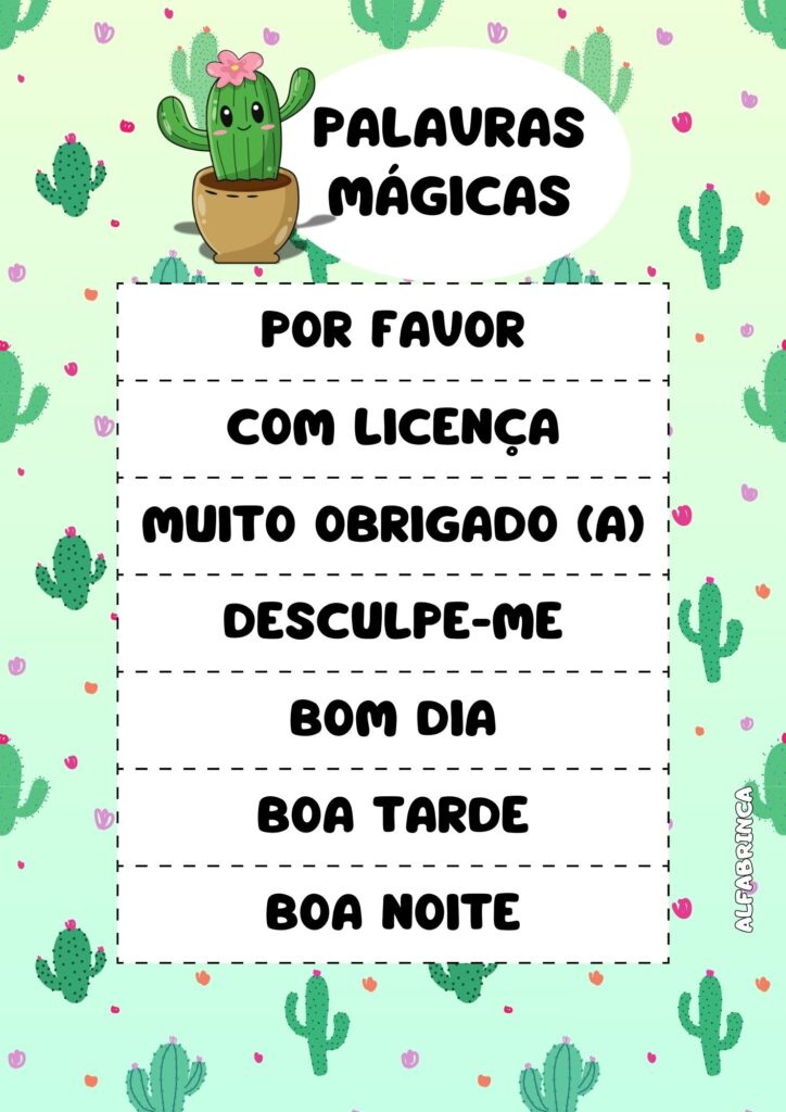 Decoração para sala de aula - Tema: Cactos - Alfabrinca