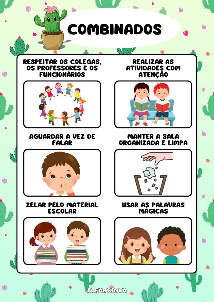 Decoração para sala de aula - Tema: Cactos - Alfabrinca