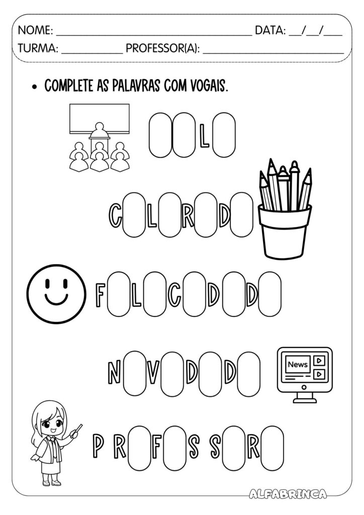 Sequência didática - Volta às Aulas - Alfabrinca