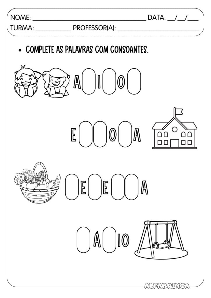 Sequência didática - Volta às Aulas - Alfabrinca