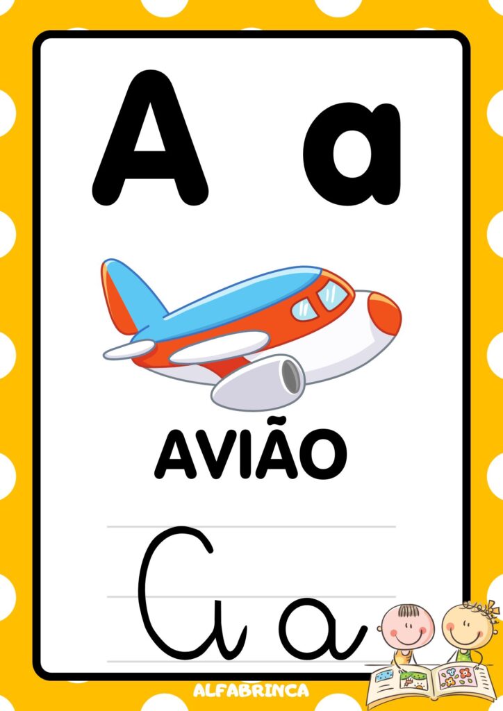 Alfabeto ilustrado para sala de aula - Gratuito - Alfabrinca