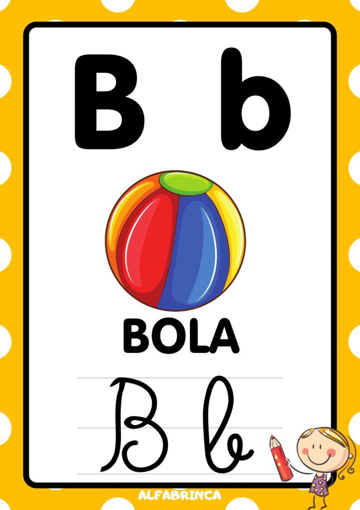 Alfabeto ilustrado para sala de aula - Gratuito - Alfabrinca