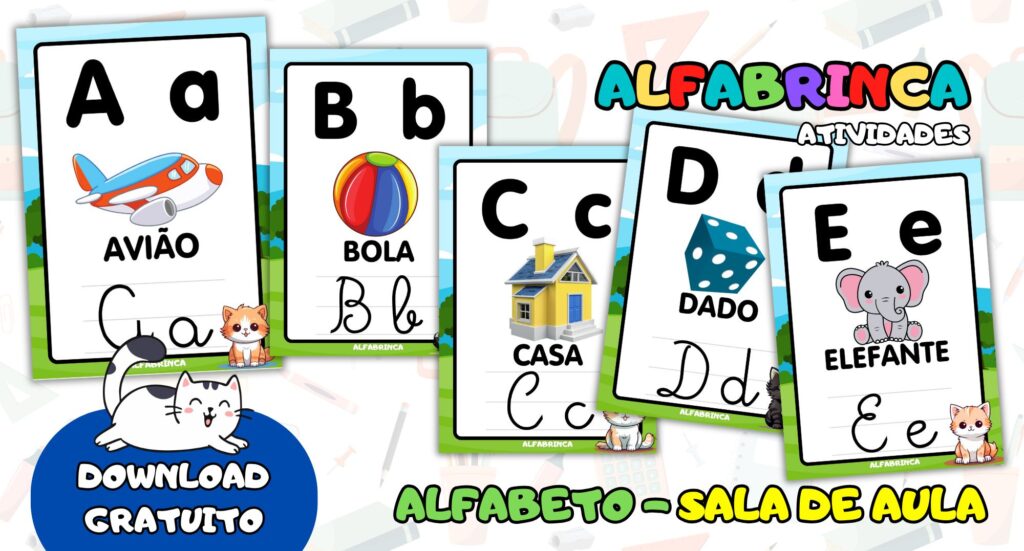 Alfabeto para sala de aula - Tema: Gatos - Download gratuito