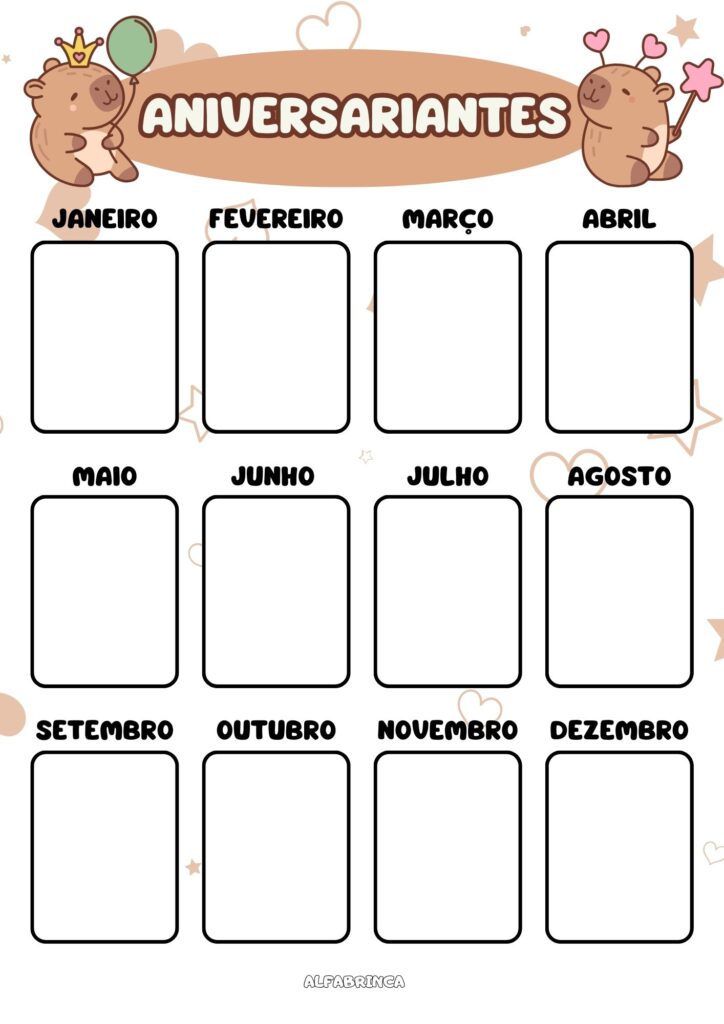 Decoração de sala - Tema: capivara - Alfabrinca