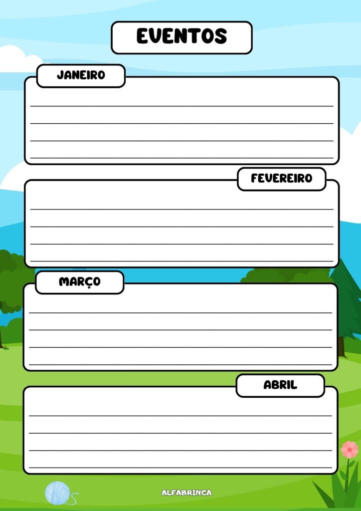 Planner 2026 gratuito - Tema: gato - Alfabrinca