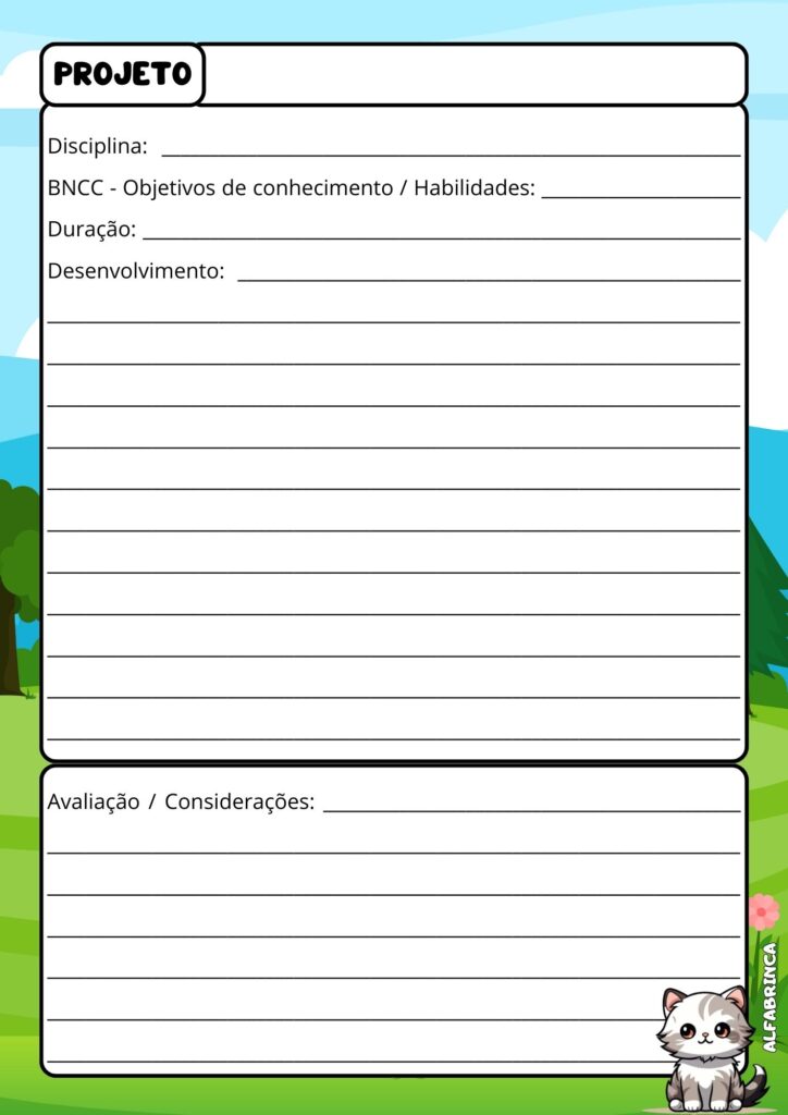 Planner 2026 gratuito - Tema: gato - Alfabrinca