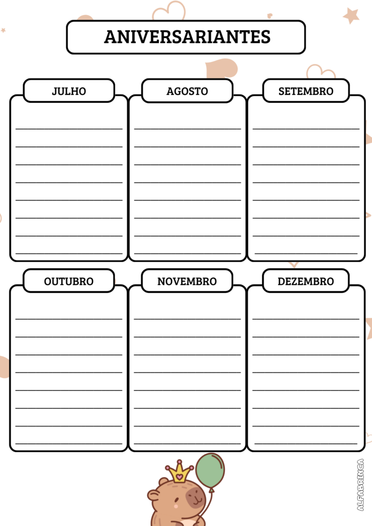 Planner 2026 - Capivara - Download gratuito