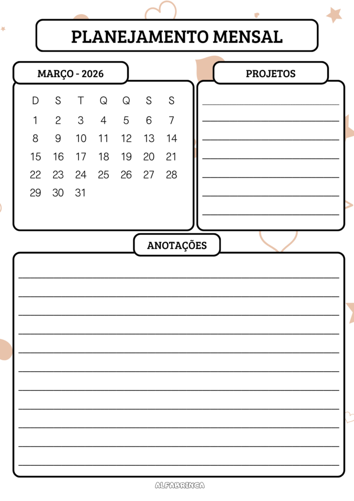 Planner 2026 - Capivara - Download gratuito