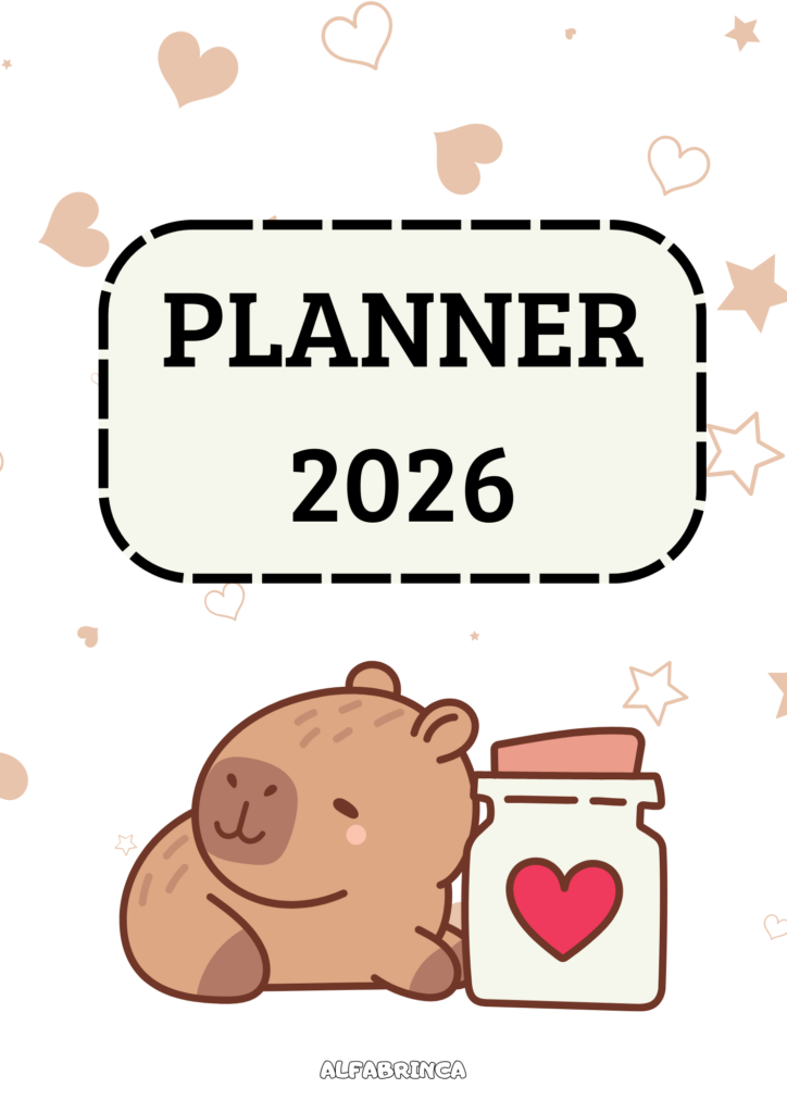 Planner 2026 - Alfabrinca - Capivara