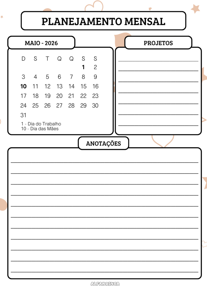 Planner 2026 - Capivara - Download gratuito