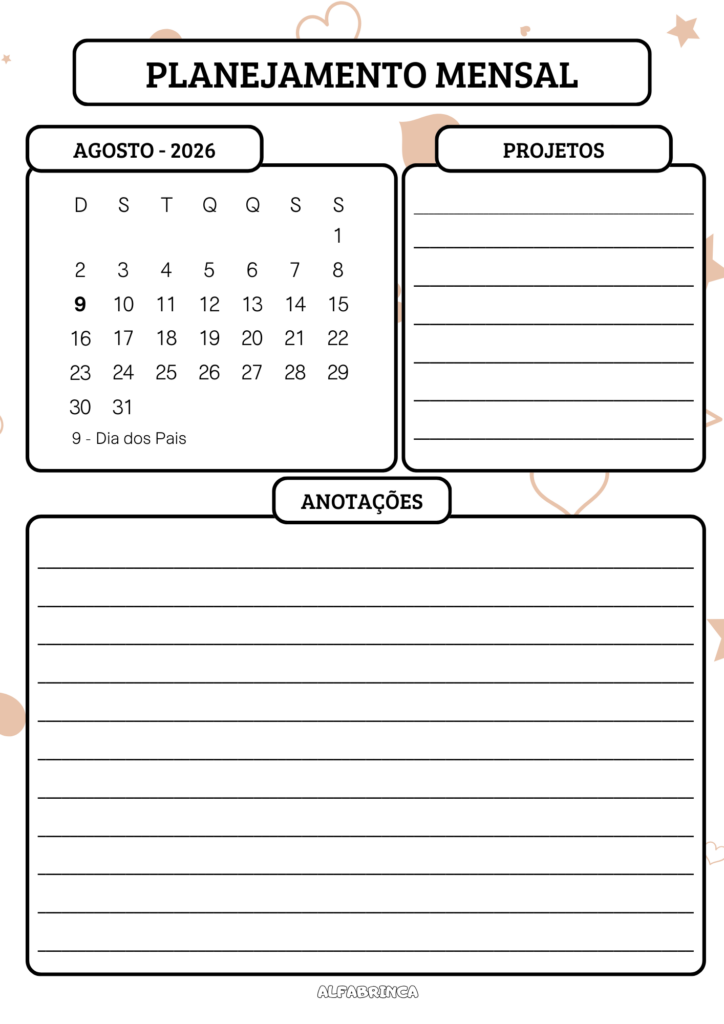 Planner 2026 - Capivara - Download gratuito