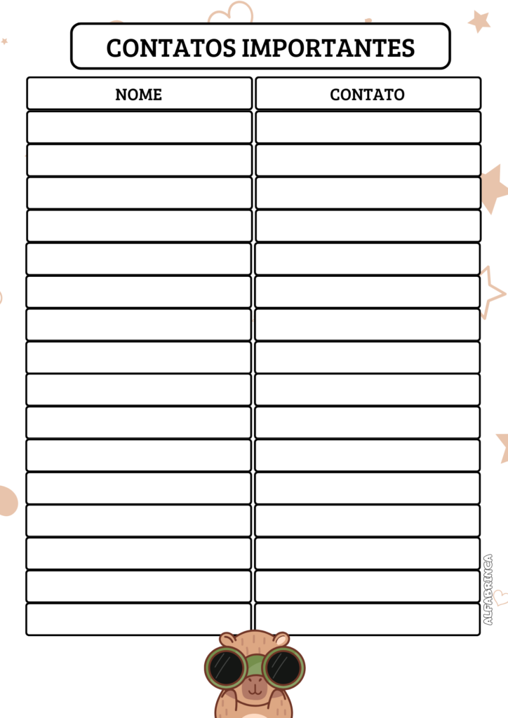 Planner 2026 - Capivara - Download gratuito