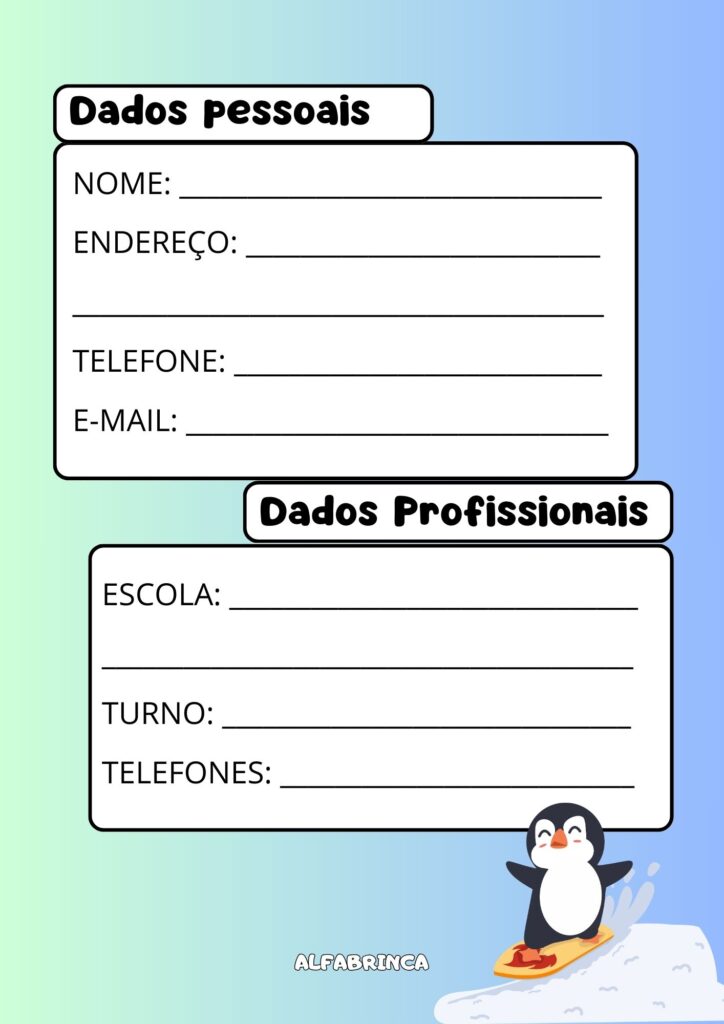 Planner 2026 - Pinguim - Arquivo pdf - Pronto para imprimir - Gratuito - Alfabrinca