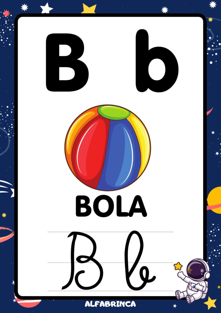 Alfabeto para sala de aula – Cartazes prontos para imprimir – Astronauta