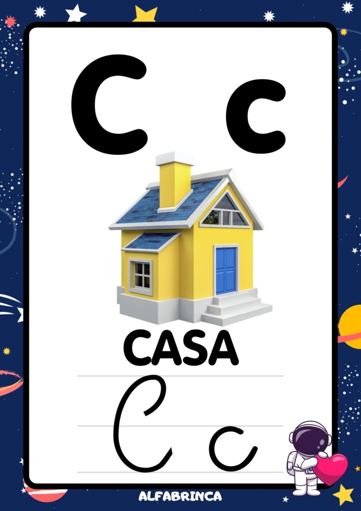 Alfabeto para sala de aula – Cartazes prontos para imprimir – Astronauta