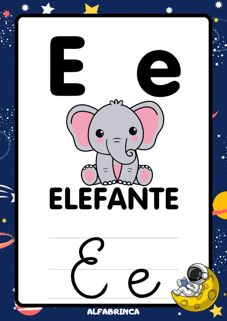 Alfabeto para sala de aula – Cartazes prontos para imprimir – Astronauta