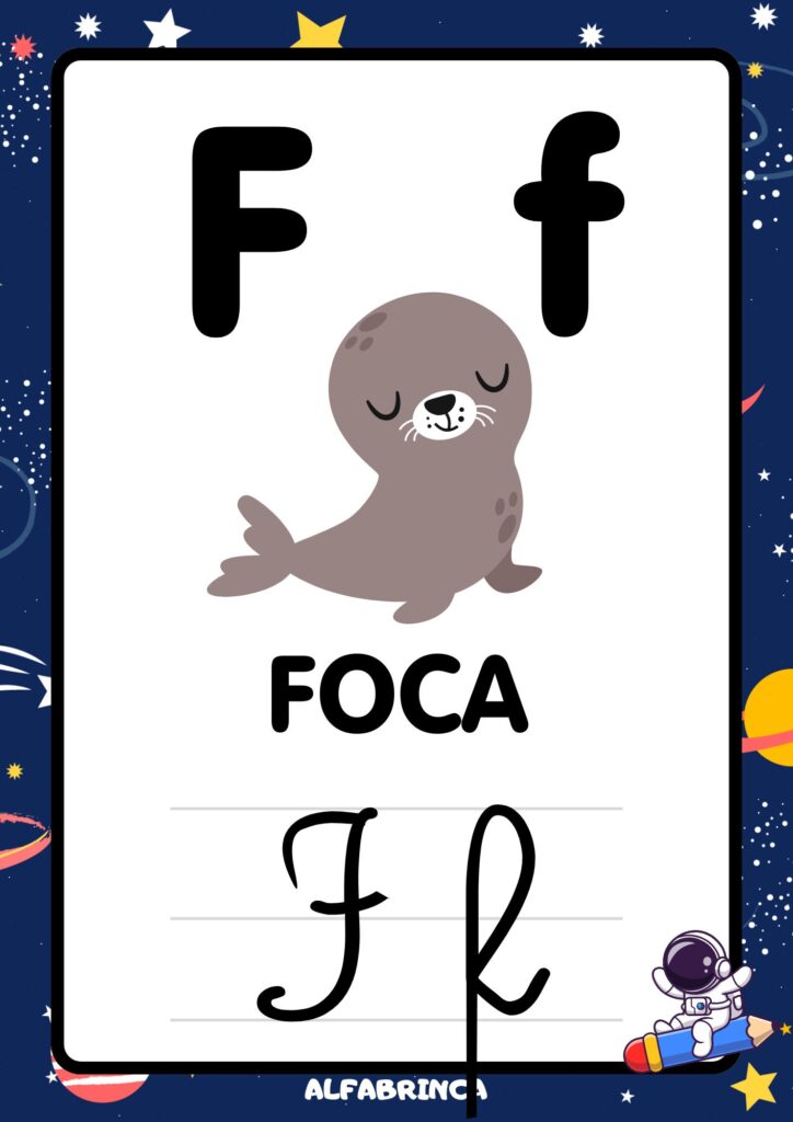 Alfabeto para sala de aula – Cartazes prontos para imprimir – Astronauta