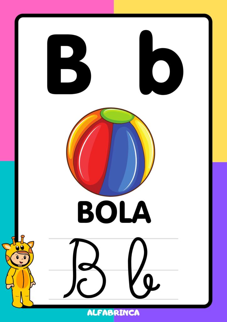 Cartazes com as letras do alfabeto (imprensa e cursiva - maiúsculas e minúsculas) disponíveis para download gratuito!