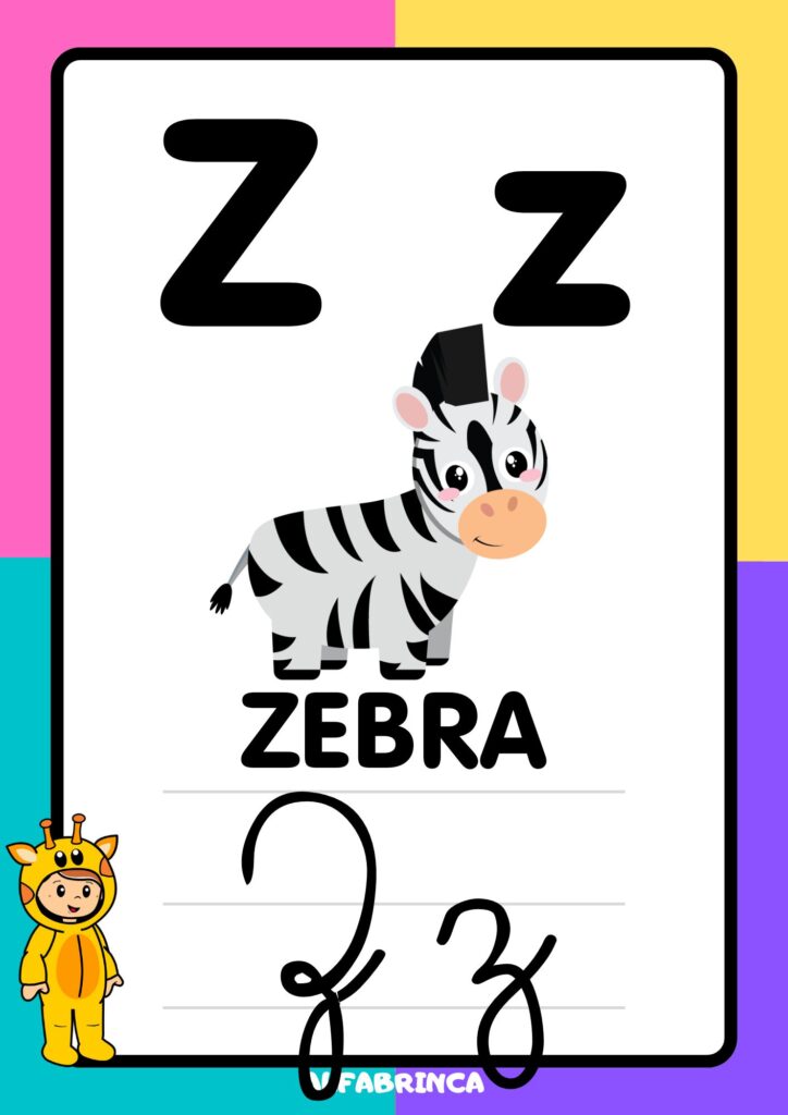 Cartazes com as letras do alfabeto (imprensa e cursiva - maiúsculas e minúsculas) disponíveis para download gratuito!