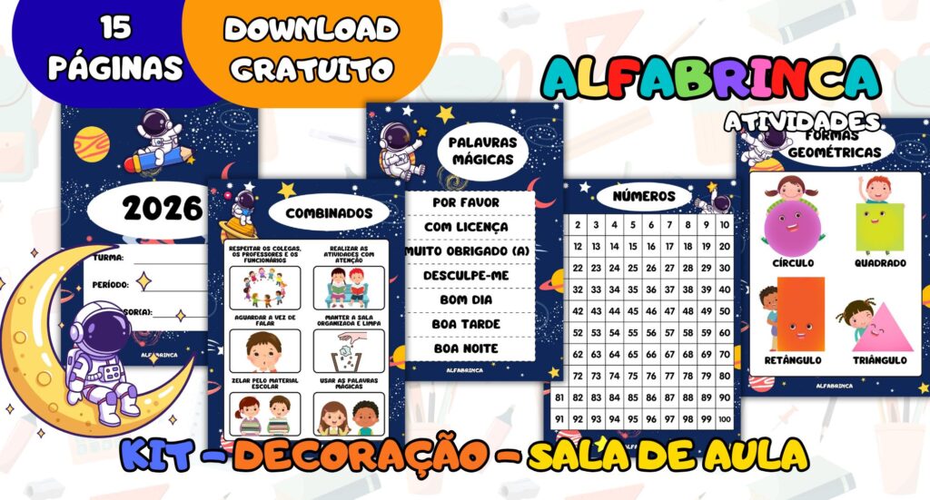 Decoração de sala de aula – Cartazes A4 – Download gratuito - Astronauta