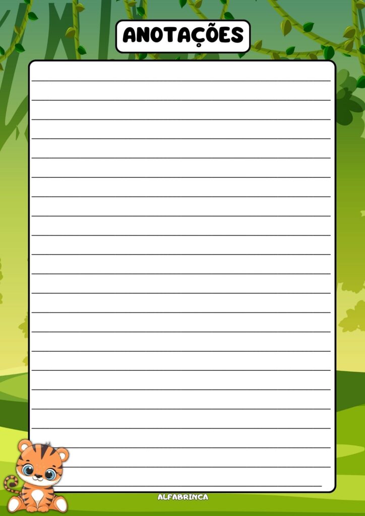 Planner 2026 - Animais baby - Download gratuito - Alfabrinca