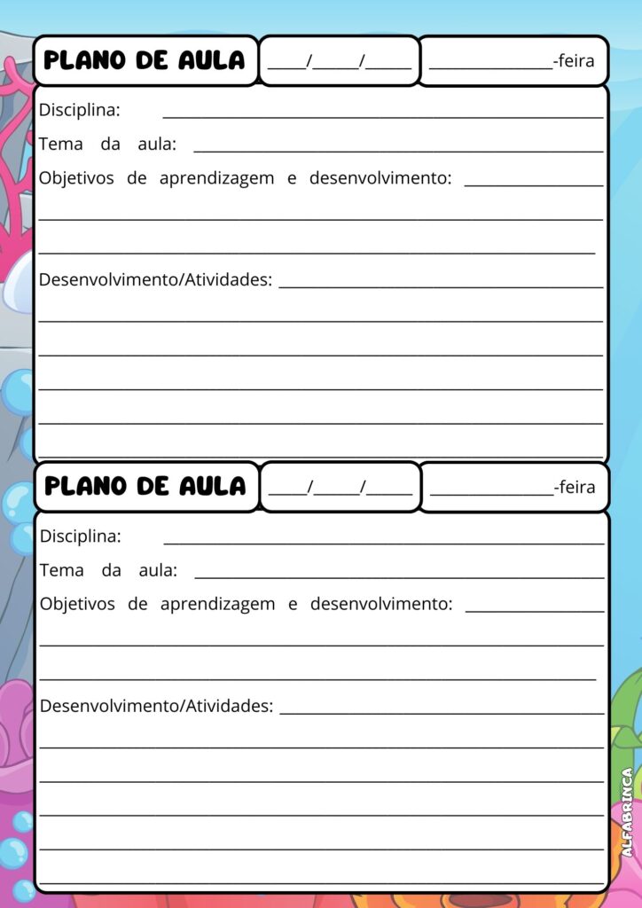 Planner 2026 - Fundo do Mar - Pronto para imprimir - Download gratuito