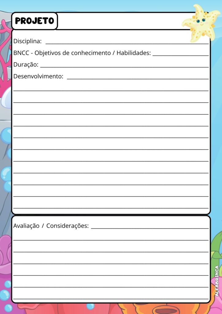 Planner 2026 - Fundo do Mar - Pronto para imprimir - Download gratuito