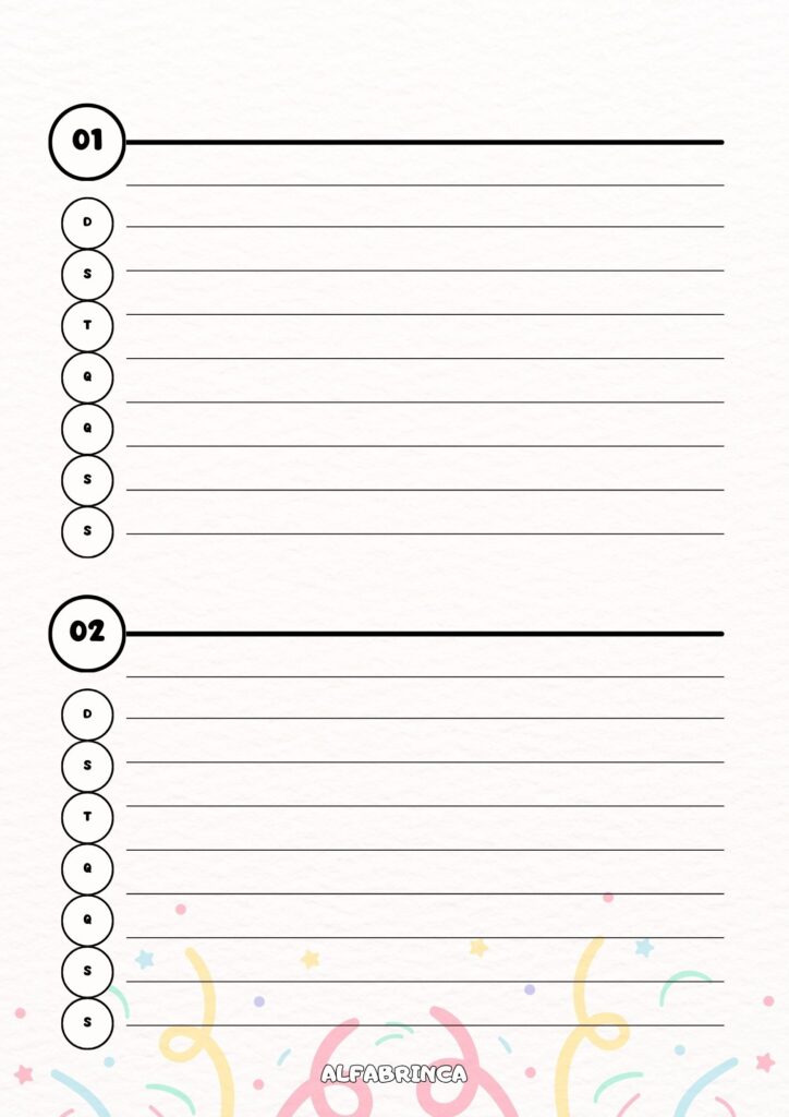 Agenda escolar 2026 - Alfabrinca - Arquivo pronto para imprimir - Download gratuito